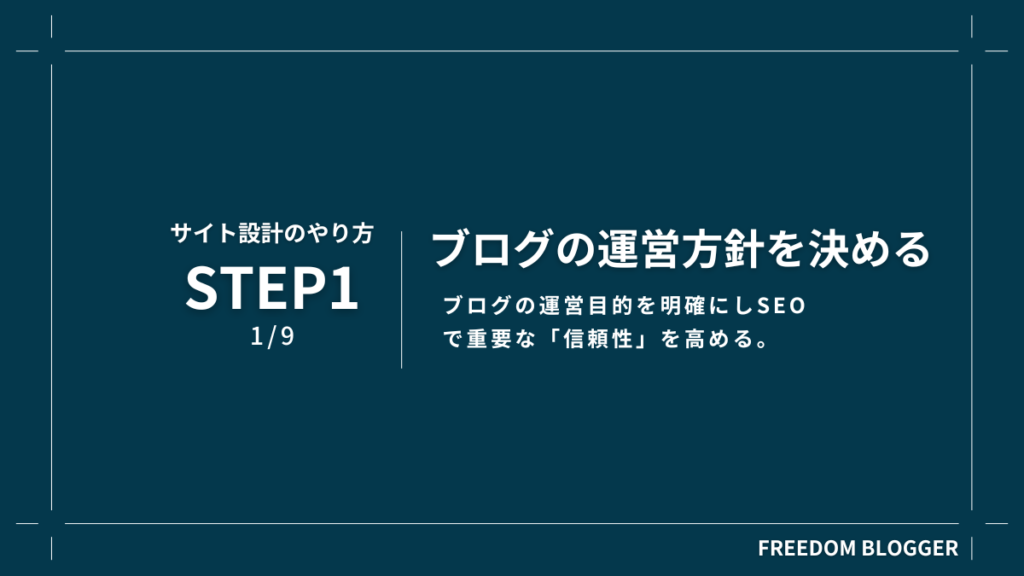 STEP1.ブログの運営方針を決める