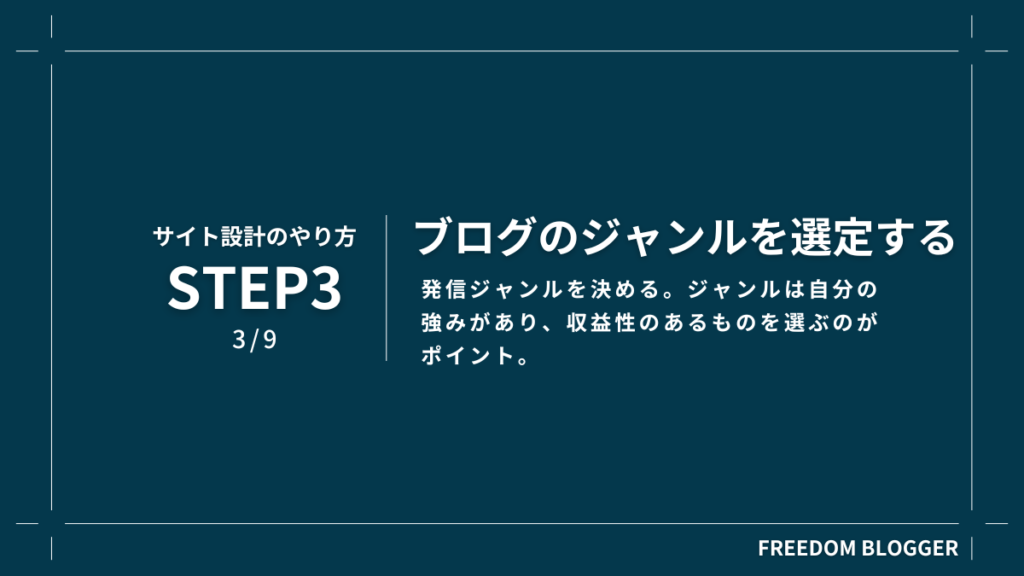 STEP3.ジャンルを選定する