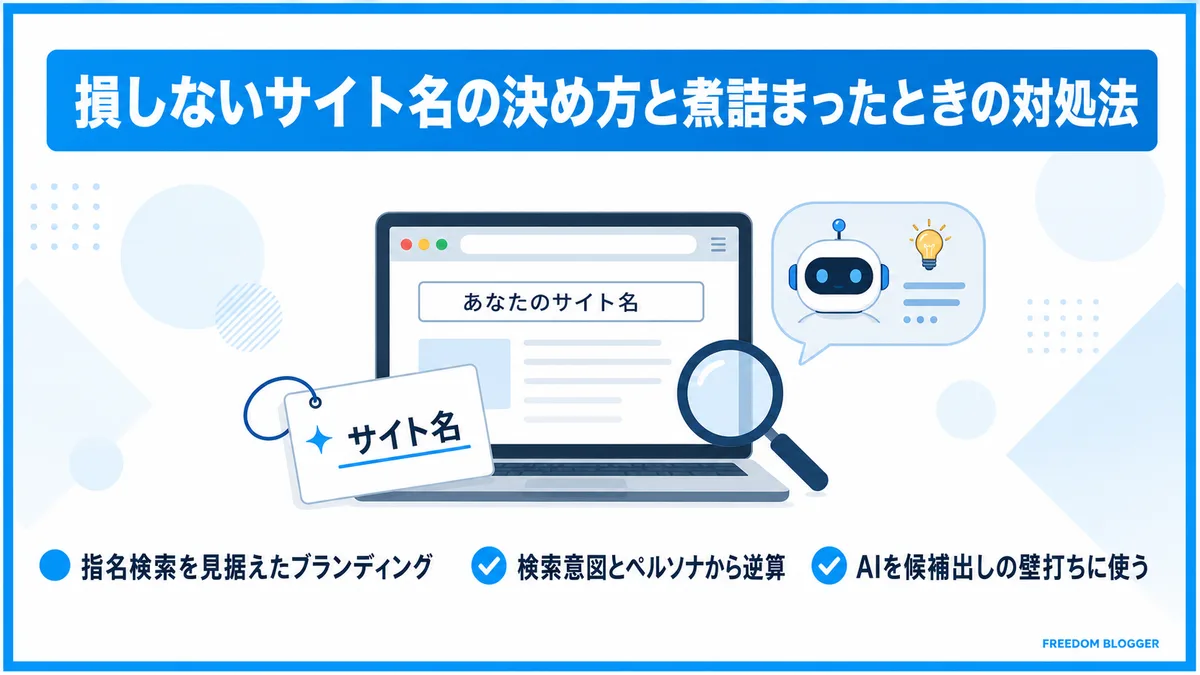 ブログ サイト名 決め方の応用視点3つの図解