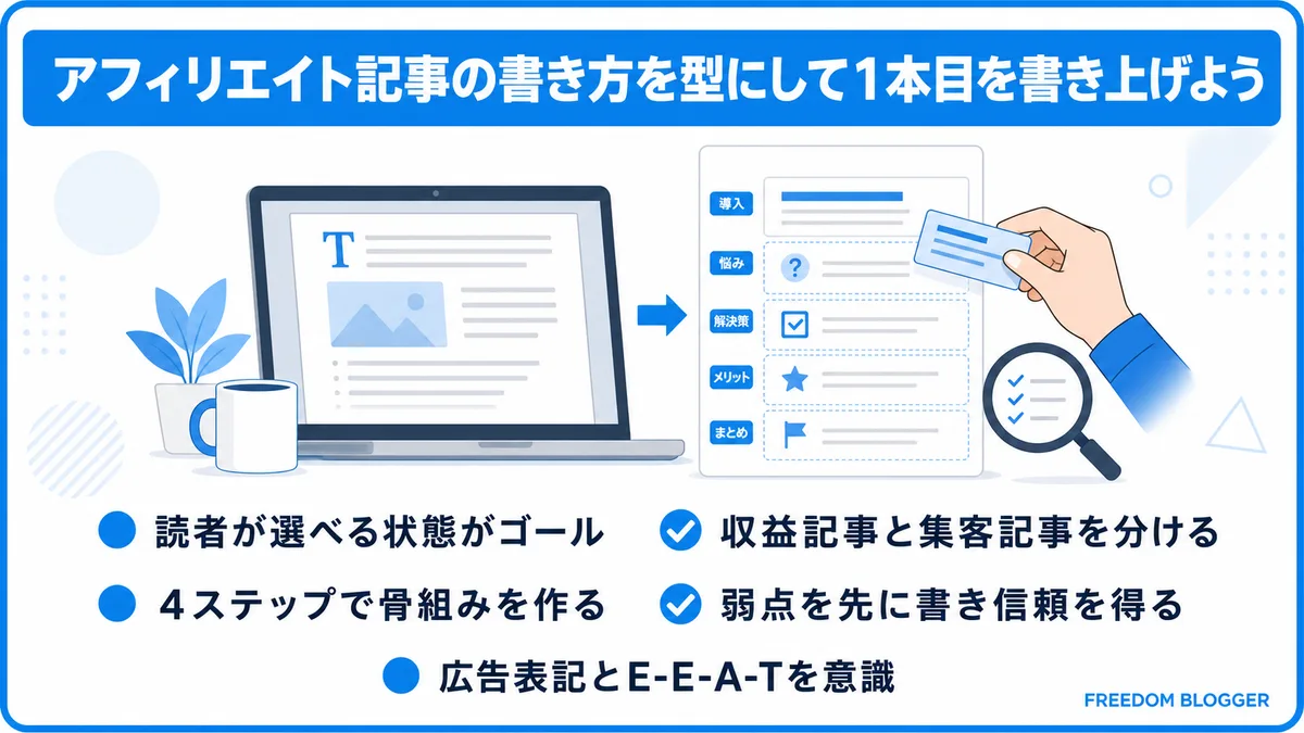 アフィリエイト記事の書き方まとめ|売り込まず信頼される型
