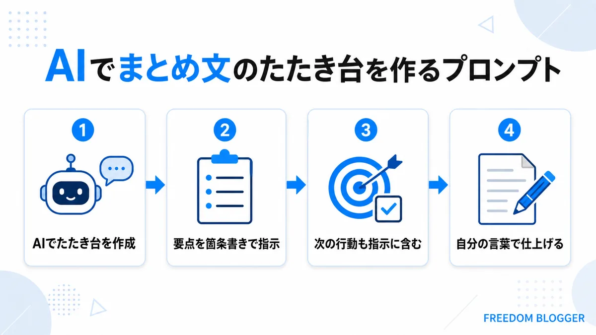 AIでまとめのたたき台を作るプロンプトの図解