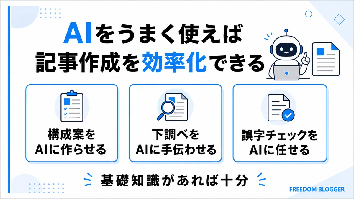 AI 記事作成 効率化 構成 下調べ