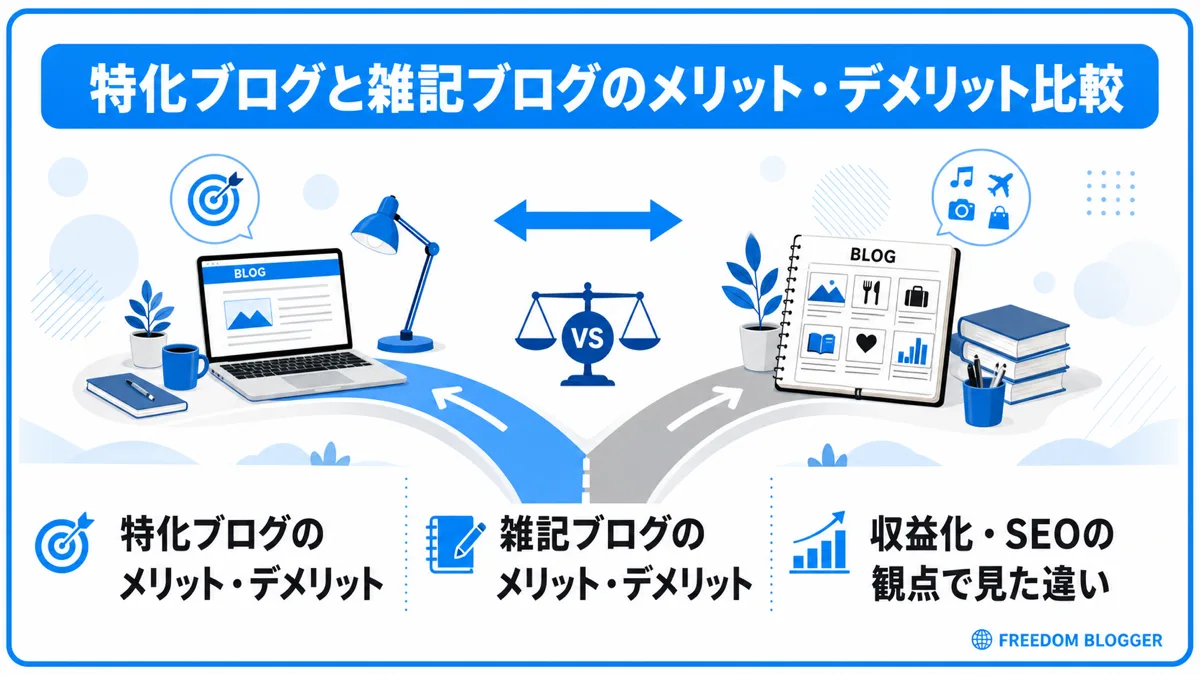 特化ブログと雑記ブログのメリットデメリット比較の全体構成