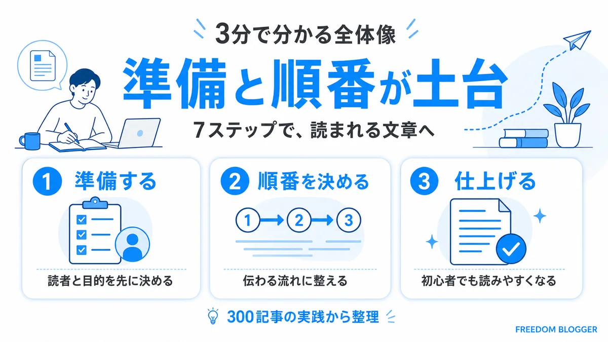 ブログ記事の書き方 7ステップ 初心者向け
