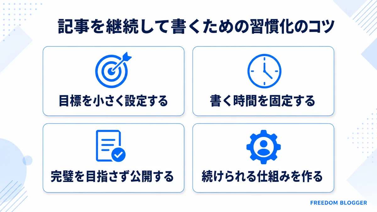ブログを継続するための習慣化のコツ