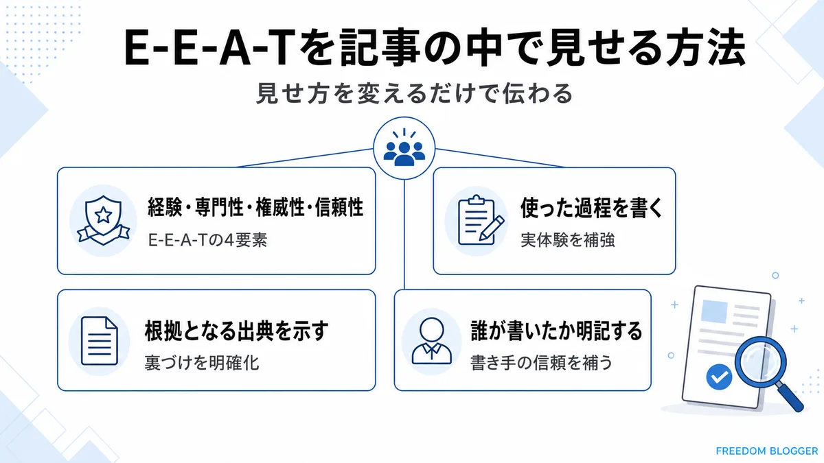 アフィリエイト記事でE-E-A-Tを見せる方法
