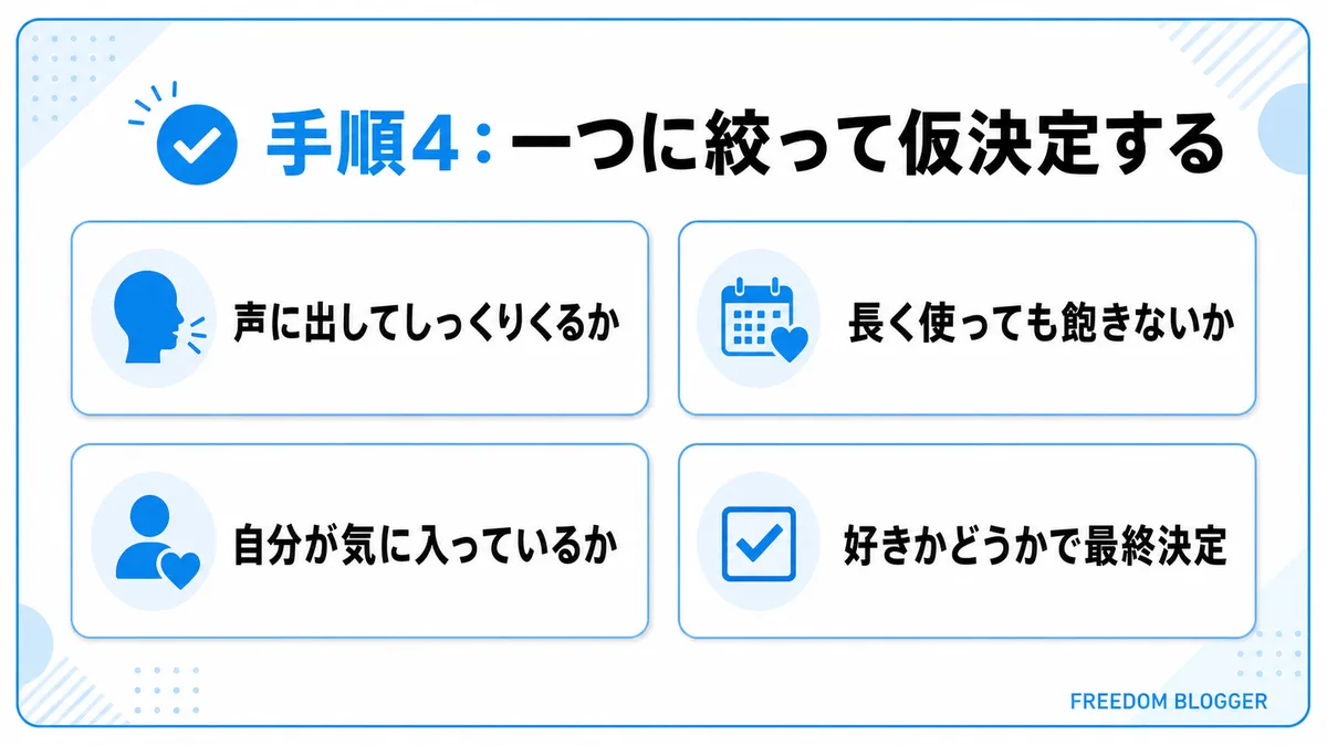 ブログ サイト名 決め方の最終決定基準の図解