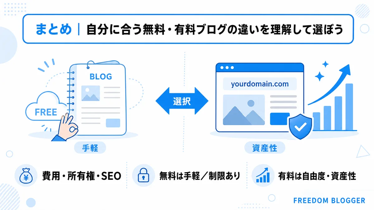 無料ブログ 有料ブログ 違い まとめ 選び方