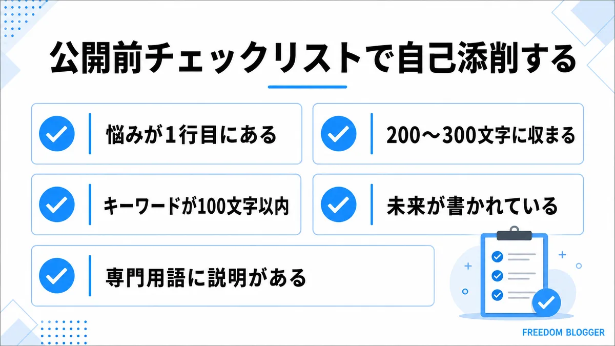 リード文 公開前 チェックリスト