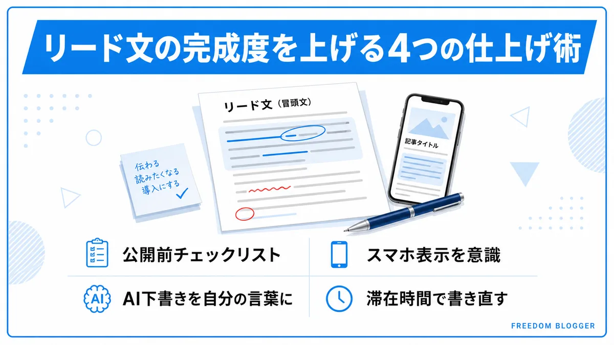 リード文 仕上げ術 4つ