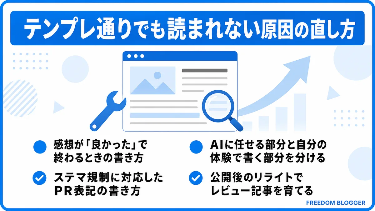テンプレ通りでも読まれない原因の直し方一覧