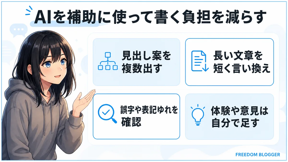 AIを補助に使ってブログを書く負担を減らす方法