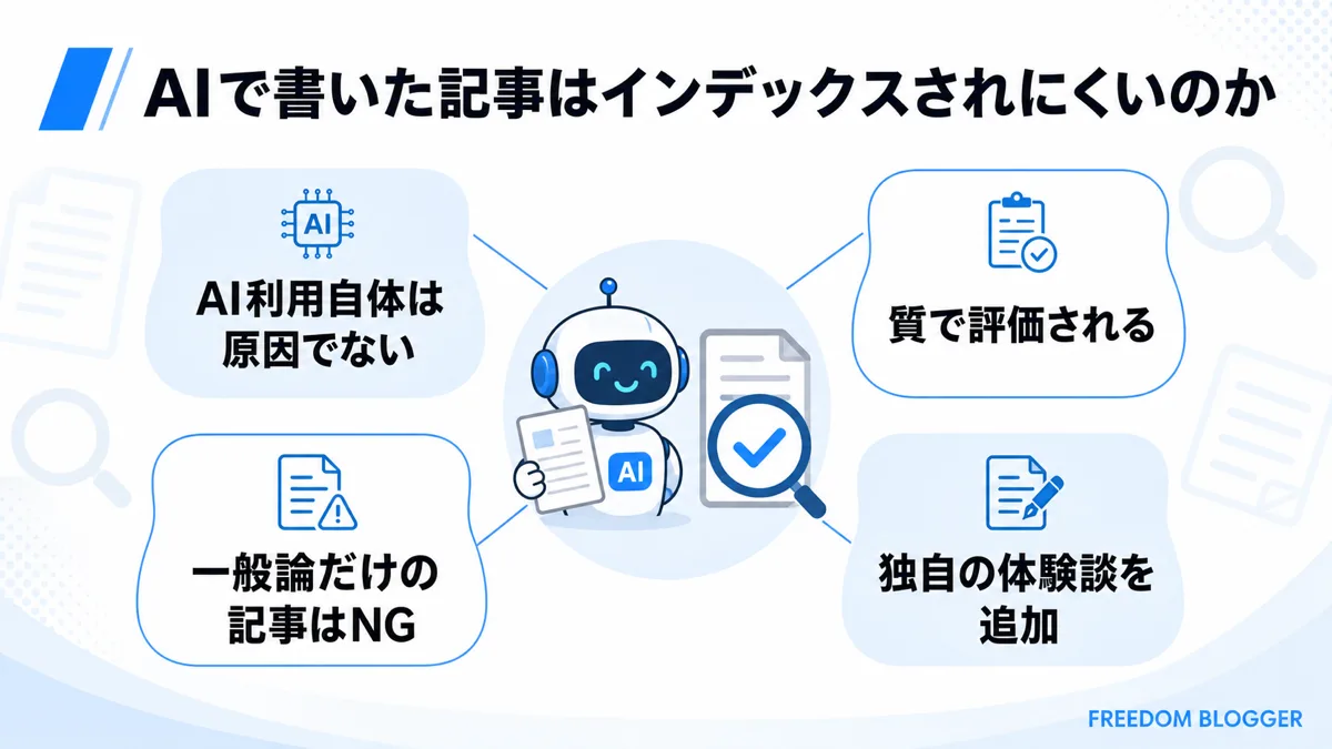 AIで書いた記事がインデックスされにくい理由と対策