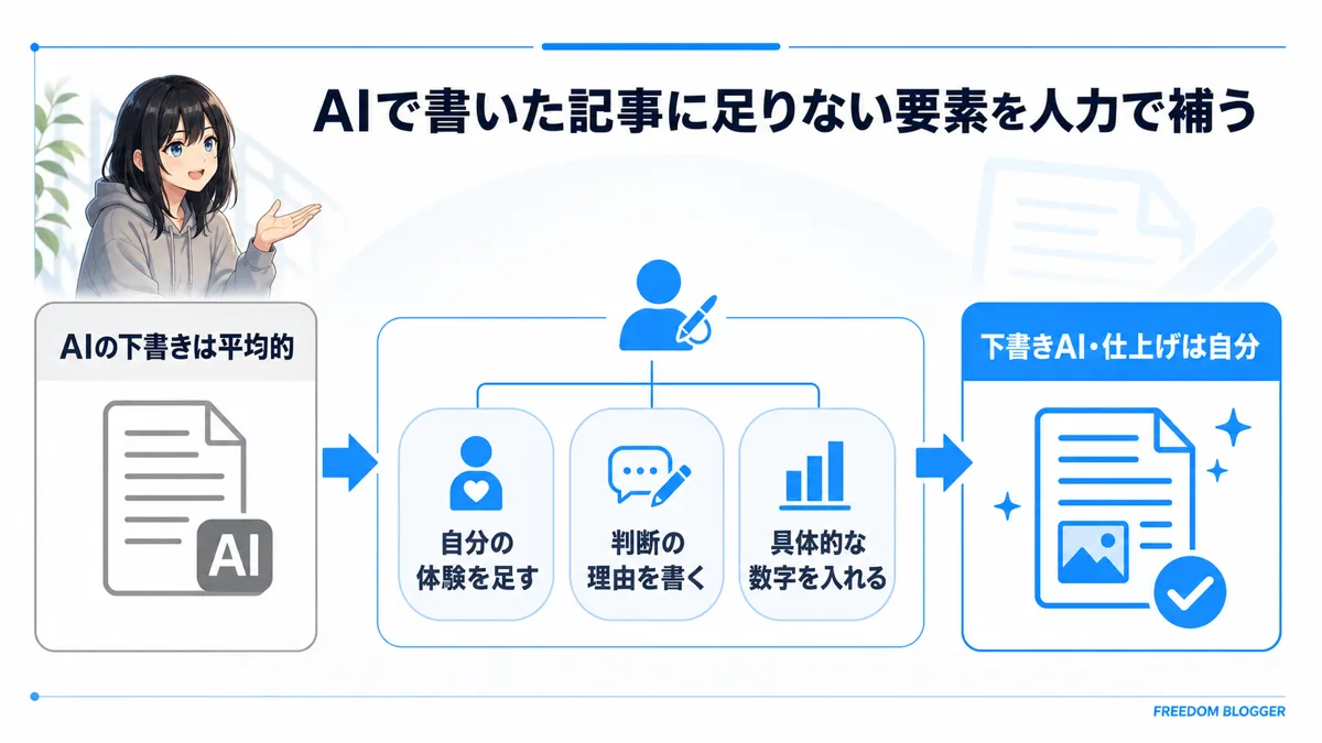 AIで書いた記事に人力で補う3つの要素