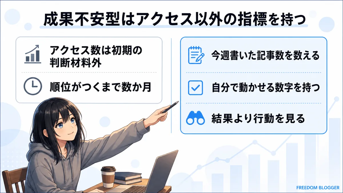 ブログのアクセス以外の指標を持つ方法の図解