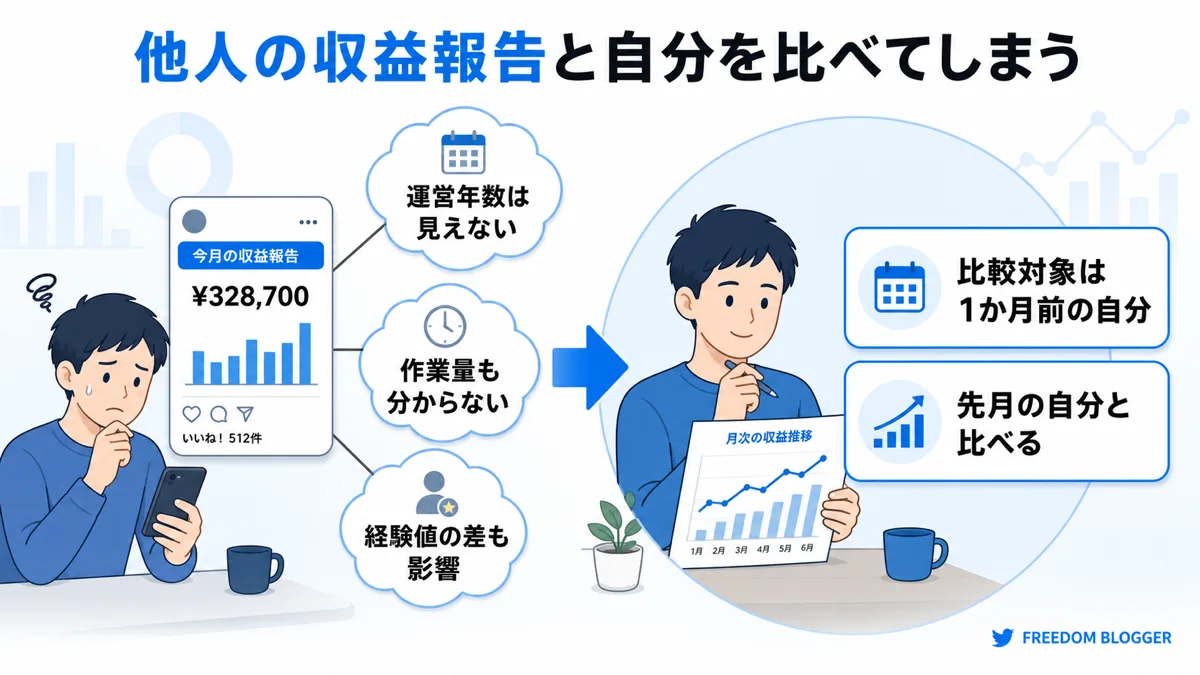 ブログ 収益報告 比較 モチベーション
