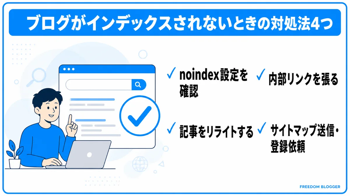 ブログがインデックスされないときの対処法4つ一覧