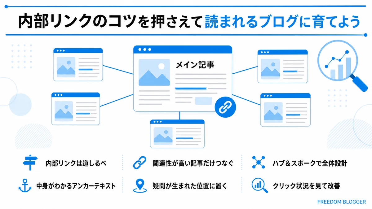 ブログの内部リンクのコツ全体まとめ図解