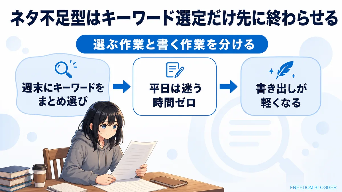 ブログのキーワード選定を先に終わらせる方法の図解