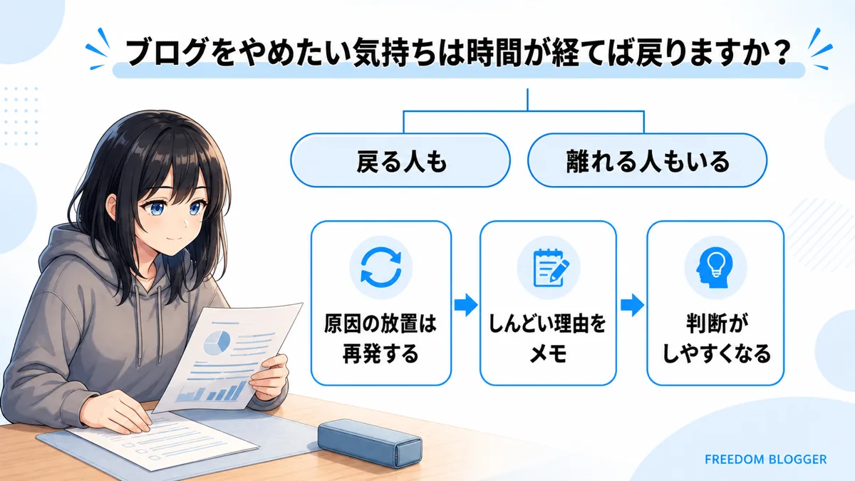 ブログをやめたい気持ちが時間で戻るかどうかの考え方