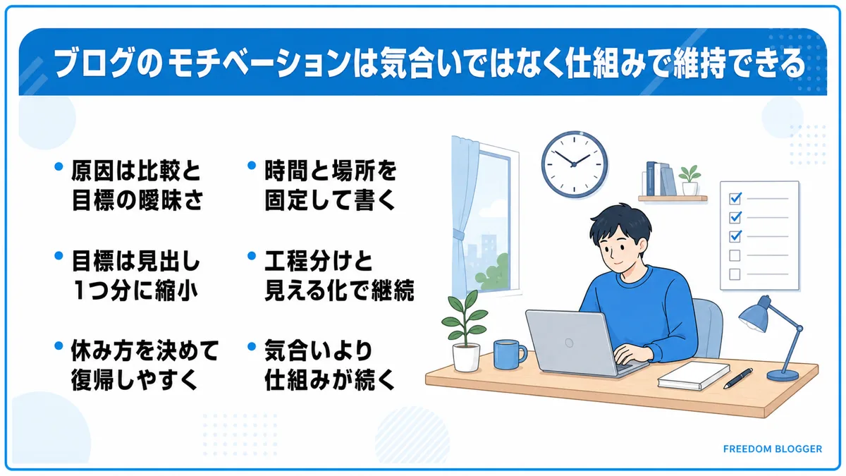 ブログ モチベーション維持 まとめ 仕組み化