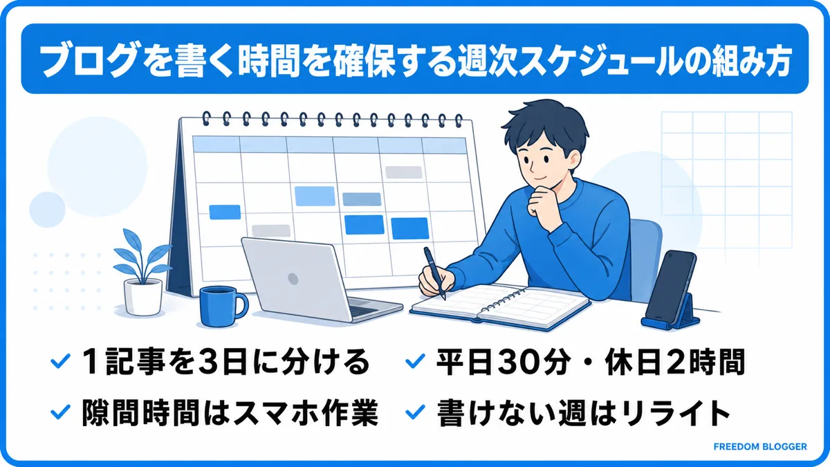 ブログを書く時間を確保する週次スケジュール
