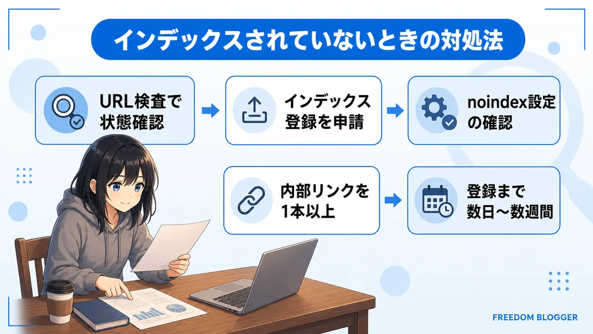 インデックスされていない記事の確認と対処の手順