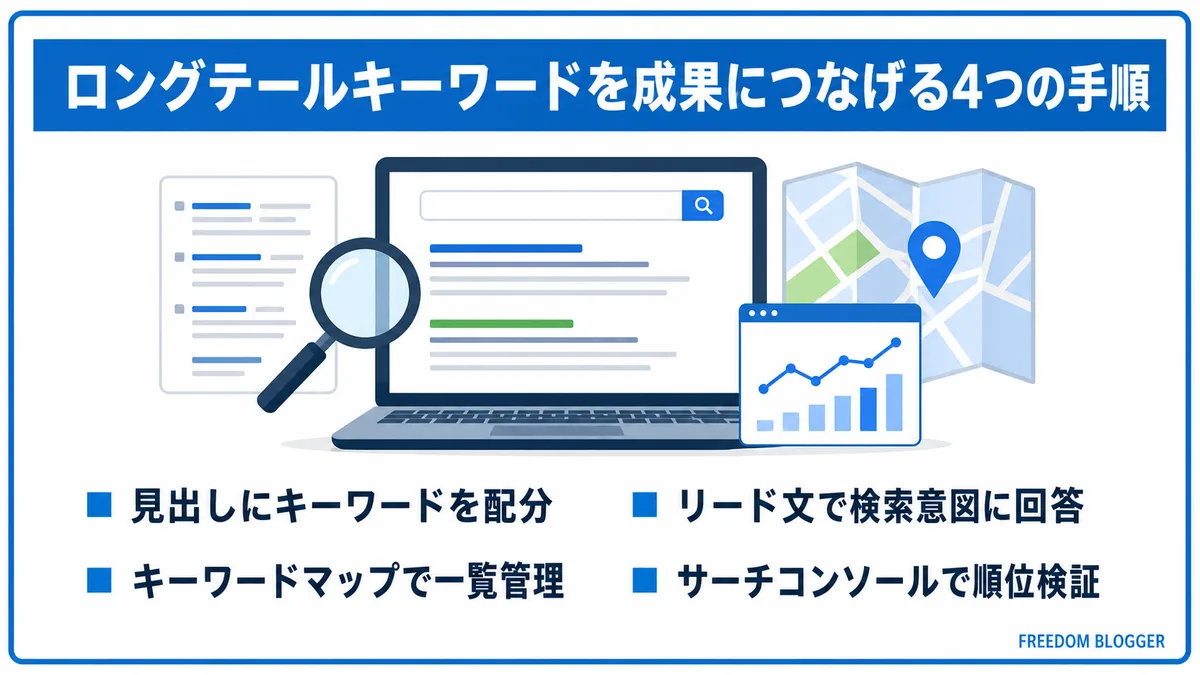 ロングテールキーワードを成果につなげる4つの手順