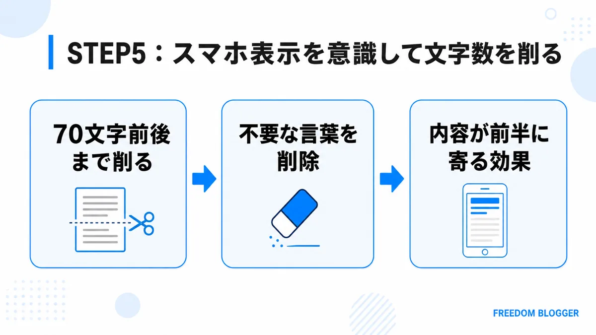 STEP5スマホ表示を意識した文字数削減図解