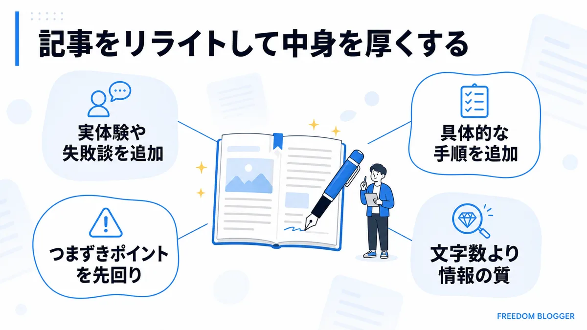 記事をリライトして中身を厚くするポイント