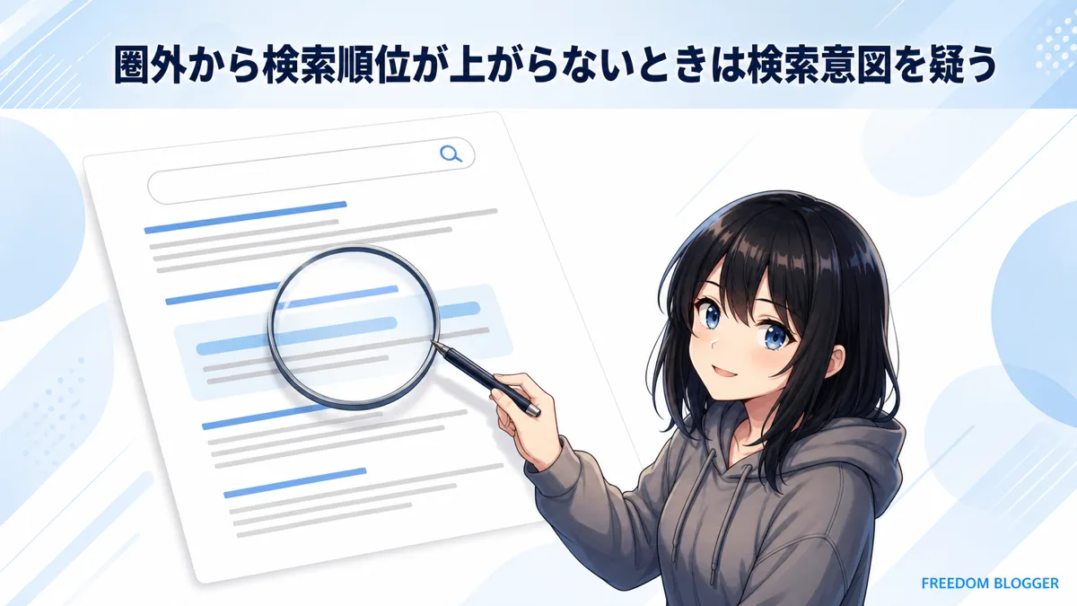 圏外で検索順位が上がらないときに検索意図を疑う考え方