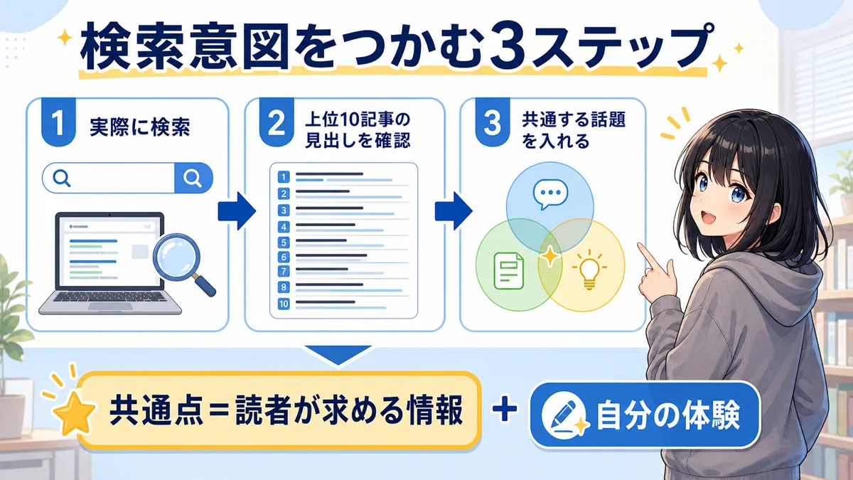 キーワード選定の手順を示した図解