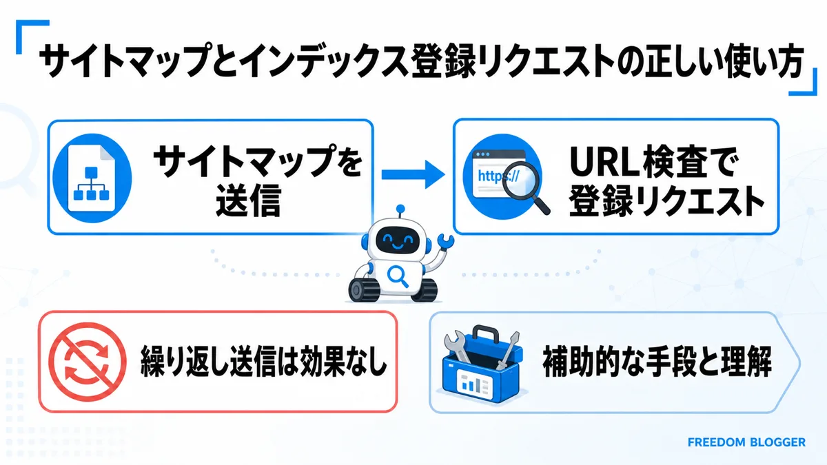 サイトマップ送信とインデックス登録リクエストの使い方