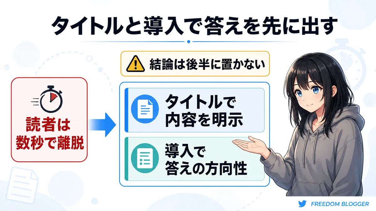 タイトルと導入文で答えを先に出す構成の図解